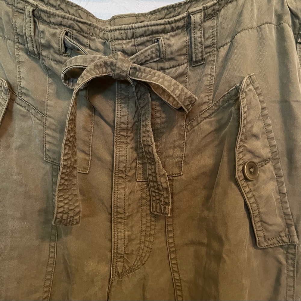 POLO RALPH LAUREN Runway Line Linen Blend Twill Cargo Pant in Army Green Sz 6 - Picture 8 of 14